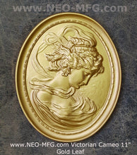 Load image into Gallery viewer, Victorian Cameo silhouette Sculpture wall Plaque Bas relief 11" www.Neo-Mfg.com right face East wind m20
