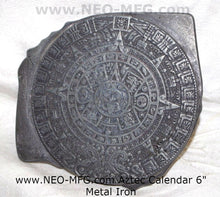 Load image into Gallery viewer, History MAYAN AZTEC CALENDAR Sculptural wall relief plaque 6" mini www.Neo-Mfg.com