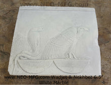 Load image into Gallery viewer, History Egyptian Wadjet &amp; Nekhbet Stela Fragment Sculptural wall relief plaque www.Neo-Mfg.com 6.5&quot; b23
