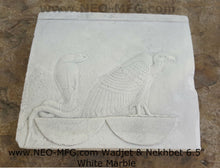 Load image into Gallery viewer, History Egyptian Wadjet & Nekhbet Stela Fragment Sculptural wall relief plaque www.Neo-Mfg.com 6.5" b23