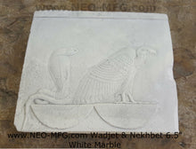 Load image into Gallery viewer, History Egyptian Wadjet & Nekhbet Stela Fragment Sculptural wall relief plaque www.Neo-Mfg.com 6.5" b23