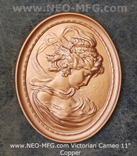 Load image into Gallery viewer, Victorian Cameo silhouette Sculpture wall Plaque Bas relief 11" www.Neo-Mfg.com right face East wind m20