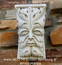 Load image into Gallery viewer, Greenman Green man Bamburg leaf face forest Tree spirit wall corbel sculpture www.NEO-MFG.com 6"