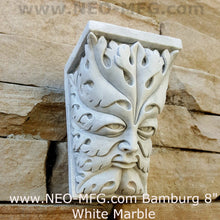Load image into Gallery viewer, Greenman Green man Bamburg leaf face forest Tree spirit wall corbel sculpture www.NEO-MFG.com 6"