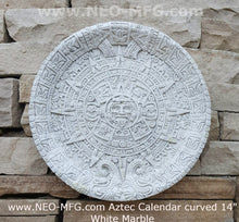 Load image into Gallery viewer, History MAYAN AZTEC CALENDAR Sculptural wall relief plaque 14" curved www.Neo-Mfg.com c14