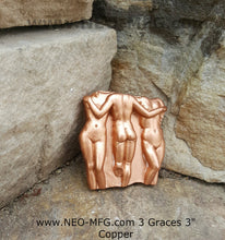 Load image into Gallery viewer, 3 Graces wall sculpture fragment plaque Greek Hellenistic masterpiece 3" mini