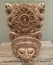 Load image into Gallery viewer, History Aztec Maya Artifact mask Sun Stone & Serpents Sculpture Statue 10" Tall www.Neo-Mfg.com