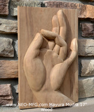 Load image into Gallery viewer, Asian Buddha Mayura Mudra Buddhist Sculptural wall relief carving www.Neo-Mfg.com 17"