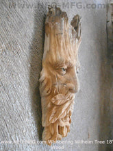 Load image into Gallery viewer, Greenman Whispering Wilhelm green man Tree Sculptural wall relief carving plaque www.Neo-Mfg.com 18"