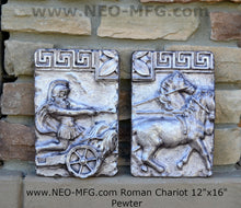 Load image into Gallery viewer, Charge of the Roman Charioteer Sculpture Statue White finish Chariot Horse 2pc Neo-mfg m4