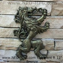 Load image into Gallery viewer, Animal LION Rampant Lowenbrau sculpture wall art frieze www.Neo-Mfg.com 12" medieval a9