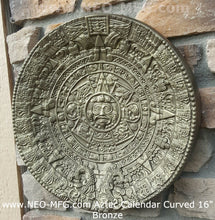 Load image into Gallery viewer, History MAYAN AZTEC CALENDAR Sculptural wall relief plaque 16" curved www.Neo-Mfg.com
