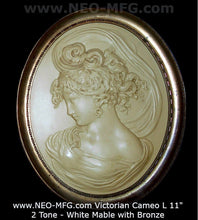 Load image into Gallery viewer, Victorian Cameo silhouette West wind Sculpture wall Plaque Bas relief 11" www.Neo-Mfg.com left face Bottee 1889 world fair m20a