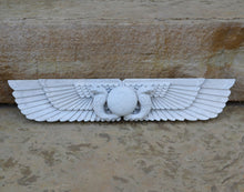 Load image into Gallery viewer, History Egyptian Ur Uatchti Winged Sun Disk Pediment hieroglyph Sculptural wall art relief www.Neo-Mfg.com 20"