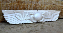 Load image into Gallery viewer, History Egyptian Ur Uatchti Winged Sun Disk Pediment hieroglyph Sculptural wall art relief www.Neo-Mfg.com 20"