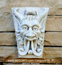 Load image into Gallery viewer, Gargoyle BL Satyr Faun wall corbel Mephistopheles keystone Grotesque goblin sculpture www.NEO-MFG.com 8&quot; b25
