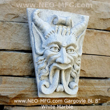 Load image into Gallery viewer, Gargoyle BL Satyr Faun wall corbel Mephistopheles keystone Grotesque goblin sculpture www.NEO-MFG.com 8&quot; b25
