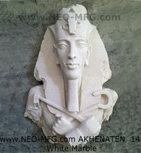 Load image into Gallery viewer, History Egyptian Pharaoh Akhenaten Amenhotep IV Sun god Sculptural wall relief bust Neo-Mfg 14&quot;
