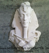Load image into Gallery viewer, History Egyptian Pharaoh Akhenaten Amenhotep IV Sun god Sculptural wall relief bust Neo-Mfg 14"