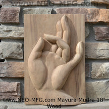 Load image into Gallery viewer, Asian Buddha Mayura Mudra Buddhist Sculptural wall relief carving www.Neo-Mfg.com 17"