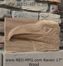 Load image into Gallery viewer, Animal Raven bird Sculptural wall relief nature carving tile plaque www.Neo-Mfg.com 17"