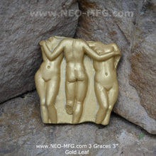 Load image into Gallery viewer, 3 Graces wall sculpture fragment plaque Greek Hellenistic masterpiece 3" mini