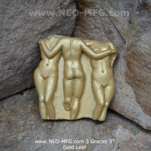 Load image into Gallery viewer, 3 Graces wall sculpture fragment plaque Greek Hellenistic masterpiece 3" mini