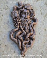 Load image into Gallery viewer, Nature Garden Greenman Grape Harvest Sculptural wall relief bust Neo-Mfg 17"