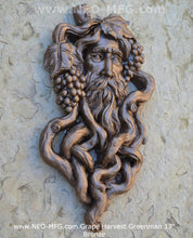 Load image into Gallery viewer, Nature Garden Greenman Grape Harvest Sculptural wall relief bust Neo-Mfg 17"