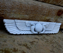 Load image into Gallery viewer, History Egyptian Ur Uatchti Winged Sun Disk Pediment hieroglyph Sculptural wall art relief www.Neo-Mfg.com 20"