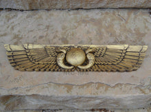 Load image into Gallery viewer, History Egyptian Ur Uatchti Winged Sun Disk Pediment hieroglyph Sculptural wall relief www.Neo-Mfg.com 20"