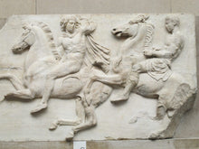 Load image into Gallery viewer, Roman Greek Parthenon Horsemen rider Artifact Carved Sculpture Statue www.Neo-Mfg.com 17"