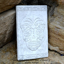 Load image into Gallery viewer, Aztec Mexican Day of the Dead Sugar skull Dia de los Muertos Sculptural wall relief plaque www.Neo-Mfg.com 6" k29
