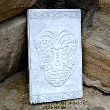 Load image into Gallery viewer, Aztec Mexican Day of the Dead Sugar skull Dia de los Muertos Sculptural wall relief plaque www.Neo-Mfg.com 6" k29