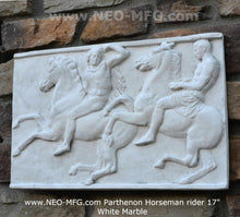 Load image into Gallery viewer, Roman Greek Parthenon Horsemen rider Artifact Carved Sculpture Statue www.Neo-Mfg.com 17"