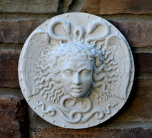 Load image into Gallery viewer, History Medusa Filippo Negroli Charles V shield design Artifact Carved Sculpture Statue 10" www.Neo-Mfg.com n2