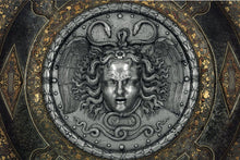 Load image into Gallery viewer, History Medusa Filippo Negroli Charles V shield design Artifact Carved Sculpture Statue 10" www.Neo-Mfg.com n2