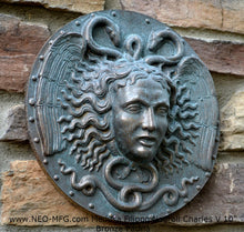 Load image into Gallery viewer, History Medusa Filippo Negroli Charles V shield design Artifact Carved Sculpture Statue 10" www.Neo-Mfg.com n2