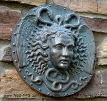 Load image into Gallery viewer, History Medusa Filippo Negroli Charles V shield design Artifact Carved Sculpture Statue 10" www.Neo-Mfg.com n2