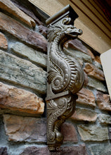 Load image into Gallery viewer, Dragon Corbel Carved Sculpture Statue www.Neo-Mfg.com 20&quot; wall art home garden decor

