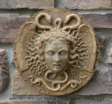 Load image into Gallery viewer, History Medusa Filippo Negroli Charles V shield design Artifact Carved Sculpture Statue 10" www.Neo-Mfg.com n2