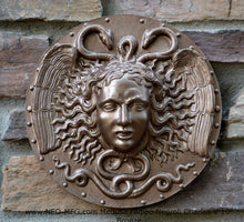 Load image into Gallery viewer, History Medusa Filippo Negroli Charles V shield design Artifact Carved Sculpture Statue 10" www.Neo-Mfg.com n2
