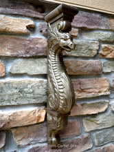 Load image into Gallery viewer, Dragon Corbel Carved Sculpture Statue www.Neo-Mfg.com 20" wall art home garden decor