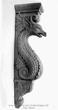 Load image into Gallery viewer, Dragon Corbel Carved Sculpture Statue www.Neo-Mfg.com 20" wall art home garden decor