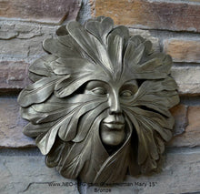 Load image into Gallery viewer, Nature Greenwoman Mary Norwich Cathedral Roof Boss sculpture wall plaque 15" www.Neo-Mfg.com green man decor home