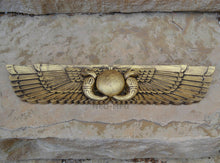 Load image into Gallery viewer, History Egyptian Ur Uatchti Winged Sun Disk Pediment hieroglyph Sculptural wall relief www.Neo-Mfg.com 20"