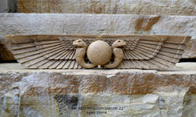 Load image into Gallery viewer, History Egyptian Ur Uatchti Winged Sun Disk Pediment hieroglyph Sculptural wall relief www.Neo-Mfg.com 20"