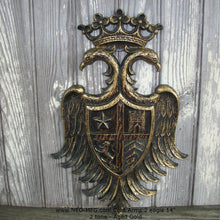 Load image into Gallery viewer, Decor Coat of Arms 2 Eagle wall plaque sign 14" www.Neo-Mfg.com home garden decor art medieval