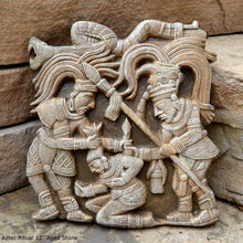 Load image into Gallery viewer, History Aztec Mayan Lintel 8 Conquerors Mesoamerica Pre-Columbian Ritual wall sculpture 12" www.NEO-MFG.com