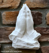 Load image into Gallery viewer, Religious Praying Hands Father Sculpture Statue Pray Neo-Mfg Life Size White 9" home decor wall plaque